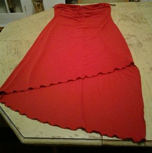 Sexy Red High Low Asymmetrical Dress
